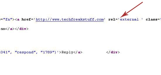 Screenshot from HellBound Bloggers. You can see rel='external' here.